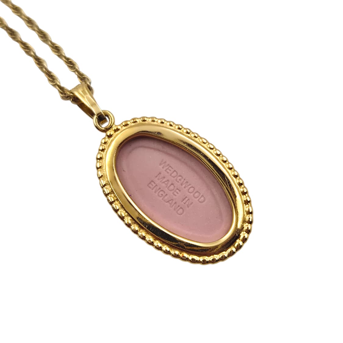 80s 영국 웨지우드 핑크 천사 카메오 목걸이 상품이미지5
