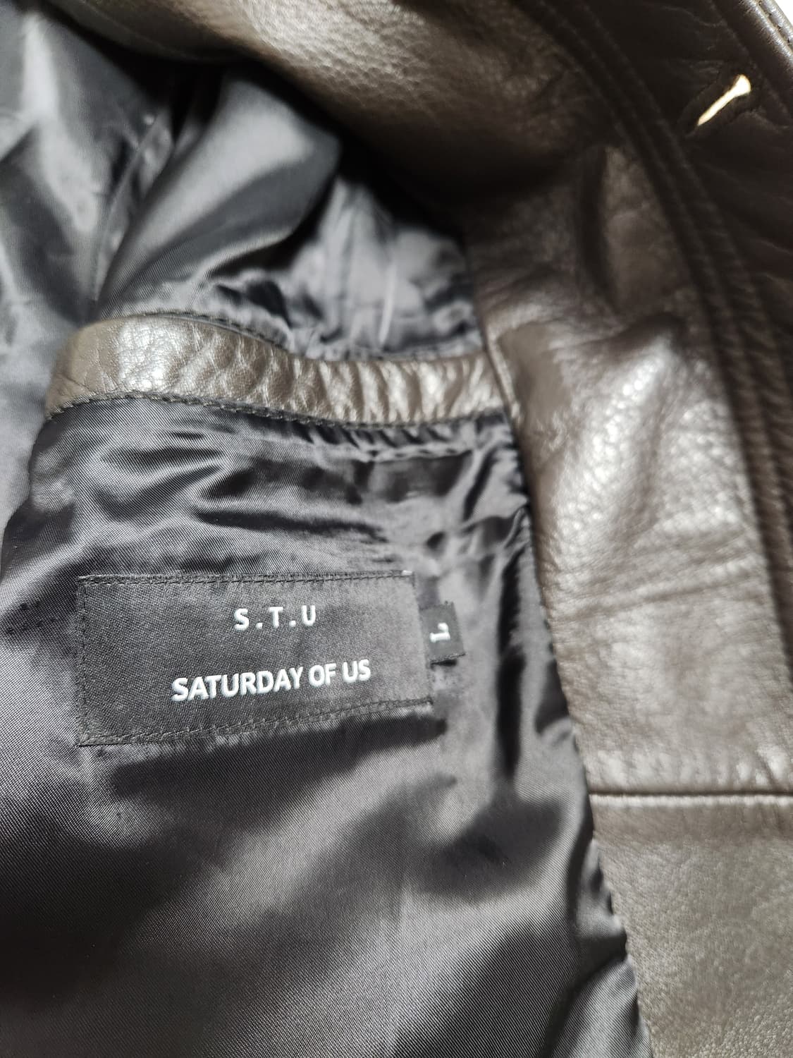(L) STU 레더 자켓 다크브라운 상품이미지5