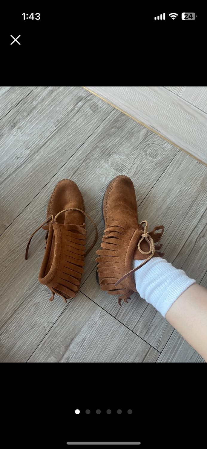 미네통카 하드솔 프린지 부츠 220-225 상품이미지1