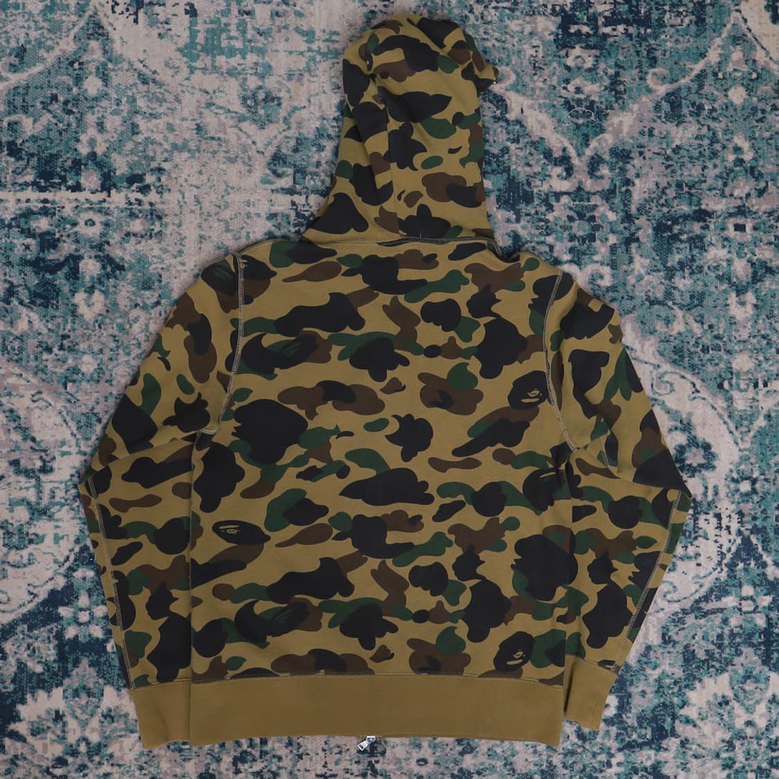 Bape 베이프 1st 카모 녹계 풀 집업 후드 티셔츠 M 상품이미지6