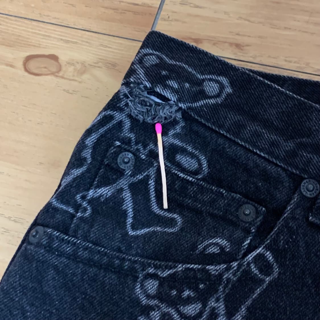 laugher dancing bears denim pants black 상품이미지6