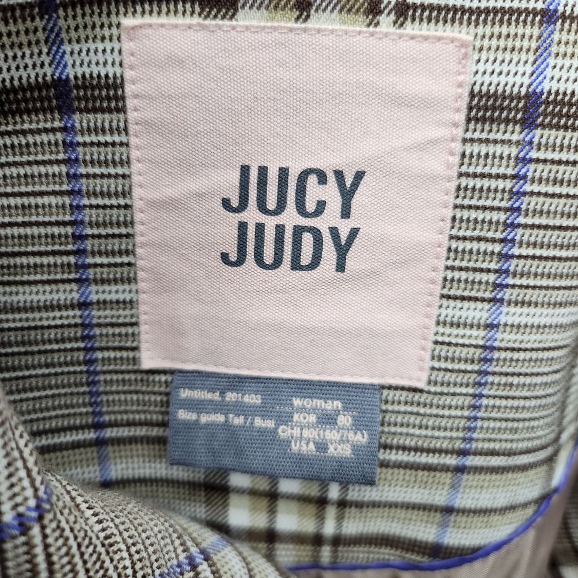 쥬시쥬디 체크패턴 더블버튼 하프코트 80(M) 상품이미지7