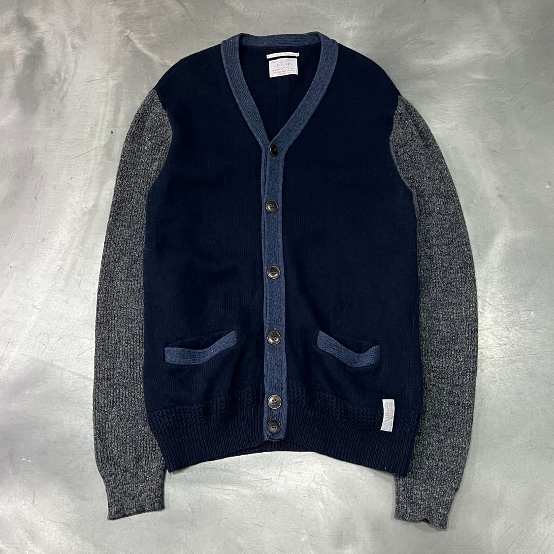  리플레이 배색 울 가디건 y14771 상품이미지1