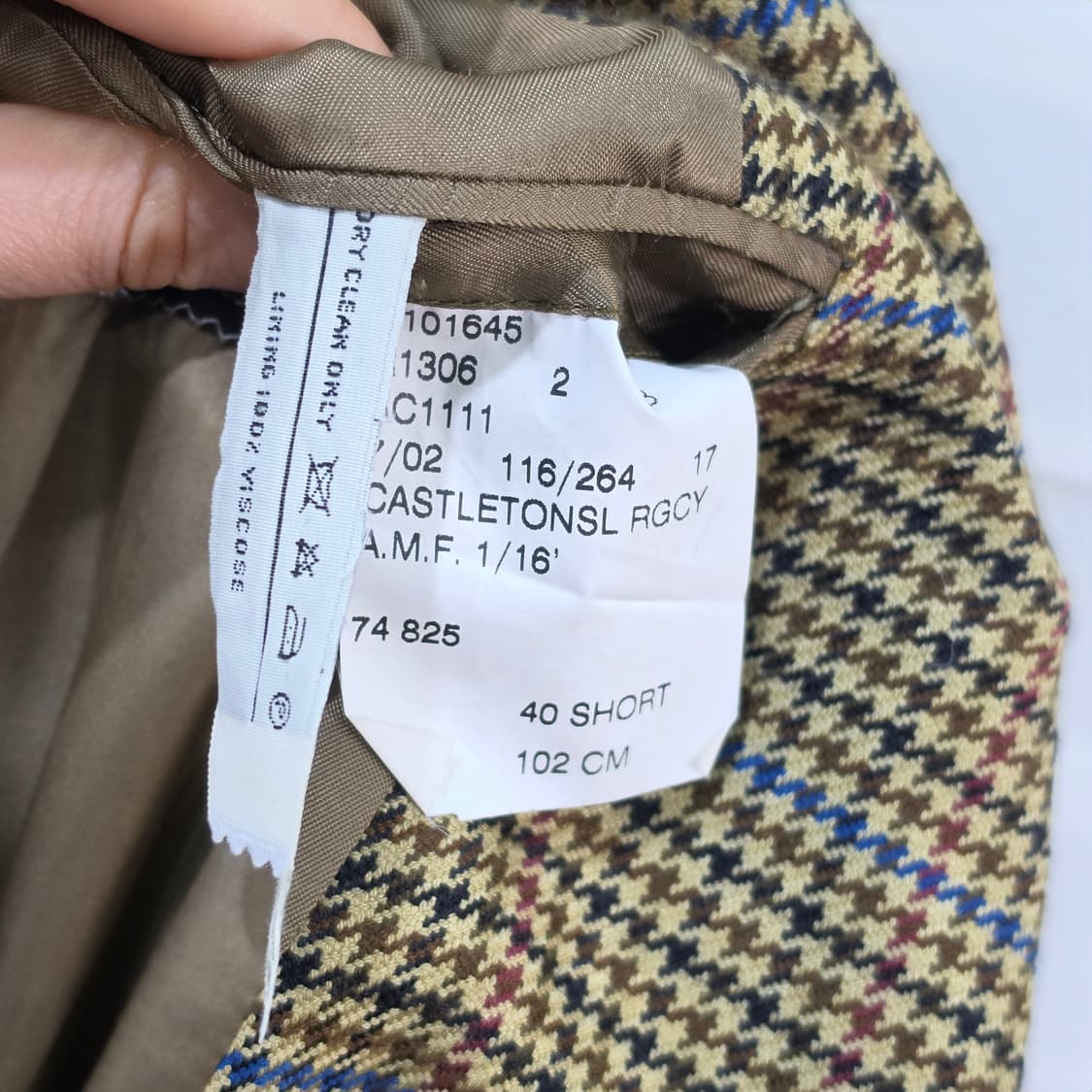 80-90s 영국산 버버리 캐시미어100 하운드투스 블레이져- M정도 상품이미지9