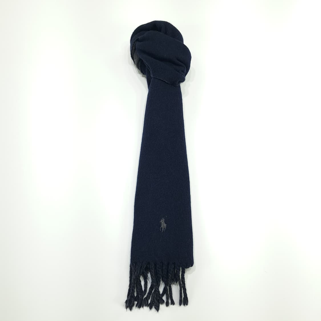MX176 폴로 랄프로렌 네이비 그레이 울 양면 목도리 머플러 상품이미지3