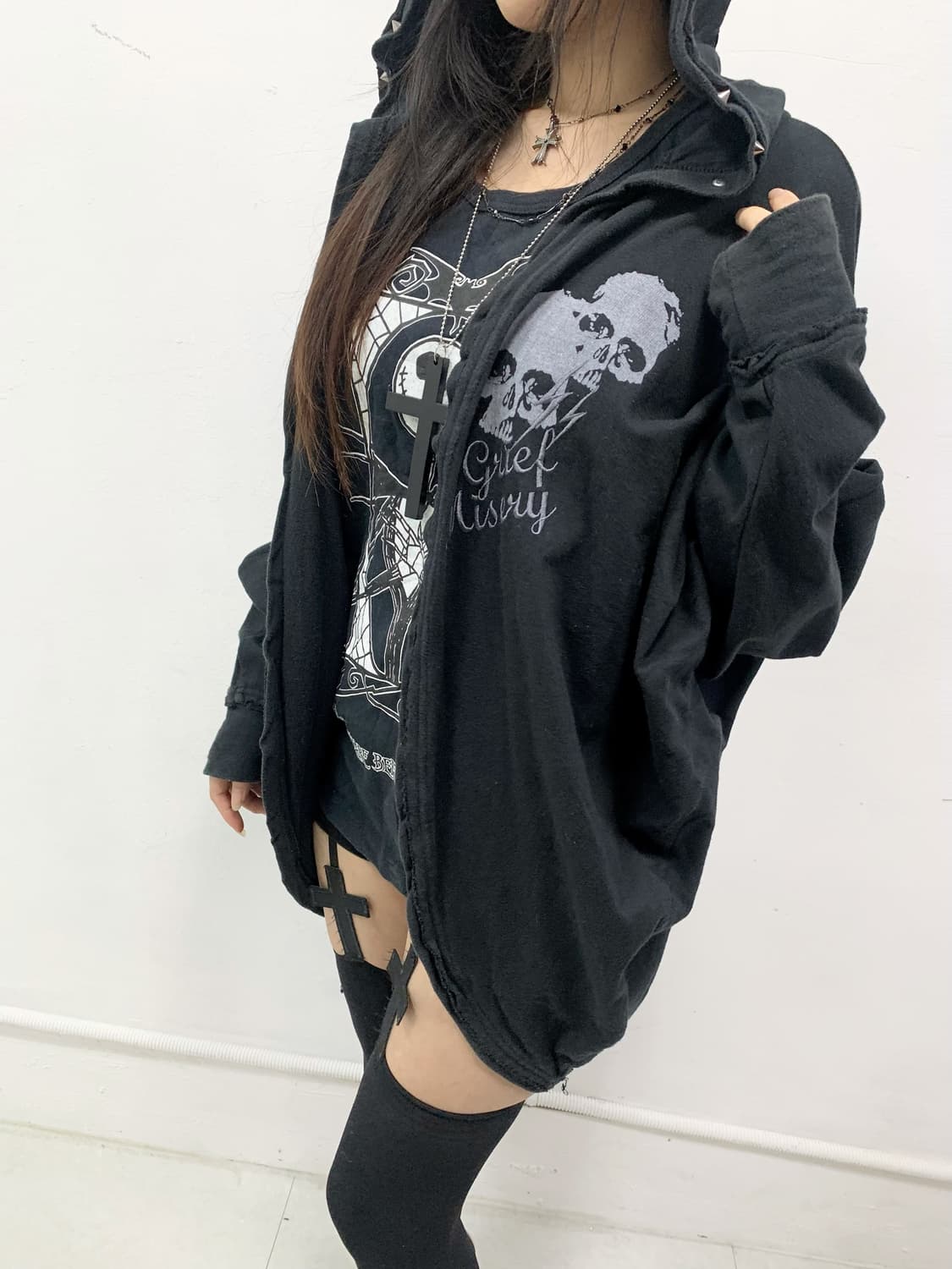 [GHOST OF HARLEM] 고스트 오브 할렘 스터드 후드 가디건 상품이미지5