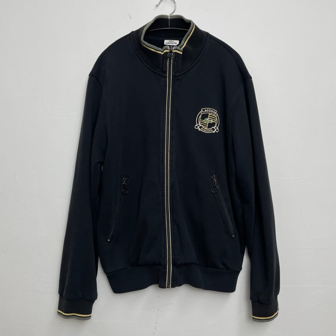 라코스테 LACOSTE 블랙 배색 로고자수 집업 스웻자켓 105 상품이미지9