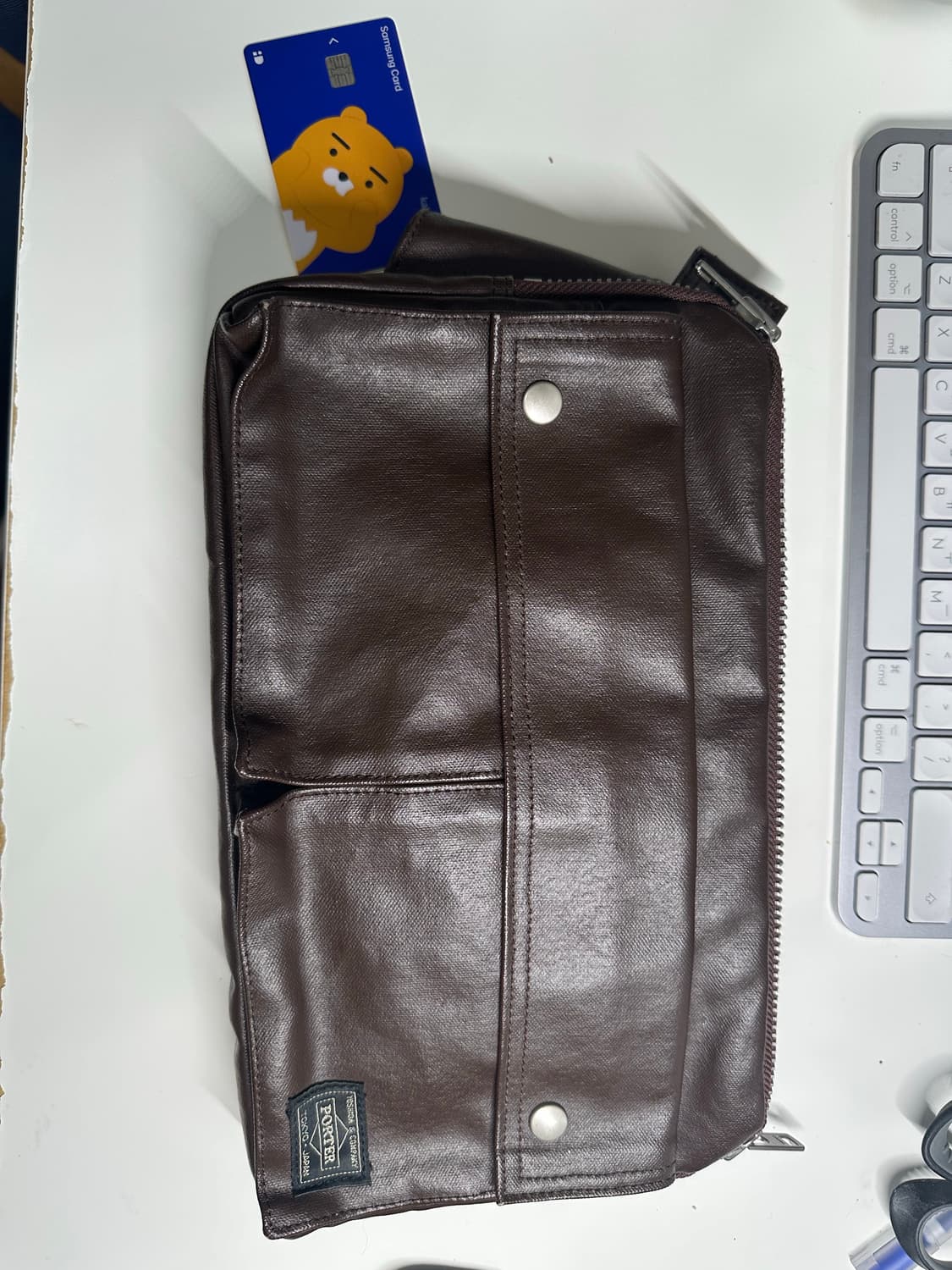 포터 브라운 레더 가방 상품이미지6