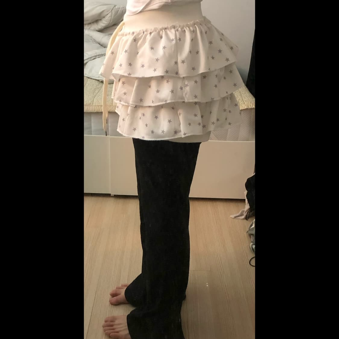 새상품 착샷 O 빈티지 별 캉캉 미니 스커트 숏스 상품이미지2