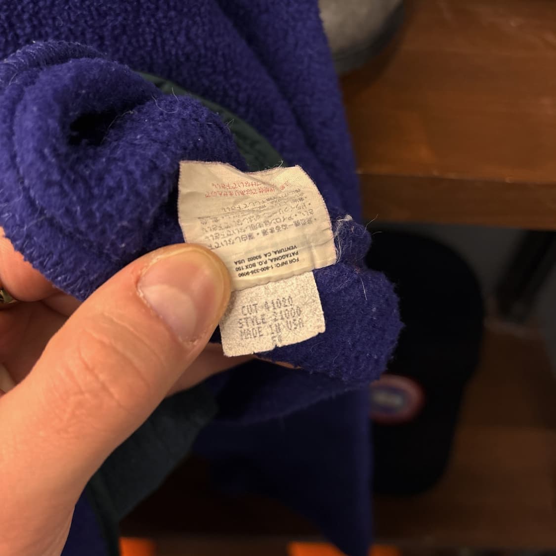 90s 파타고니아 미국생산 윈드존 플리스 후드 집업자켓 퍼플 N887 상품이미지10