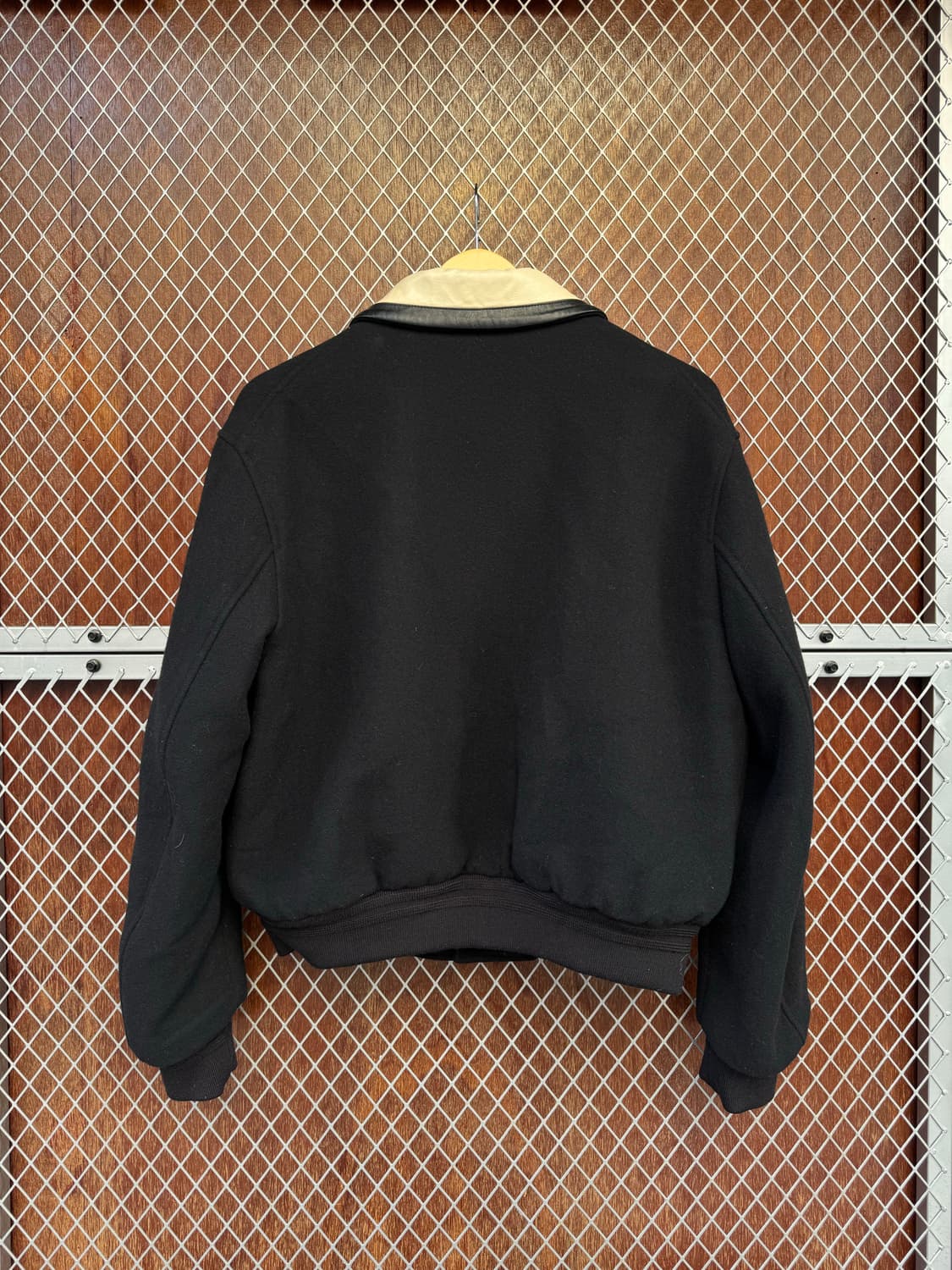 recto 렉토 버틀러 레더 울 바시티 자켓 블랙 M 상품이미지9