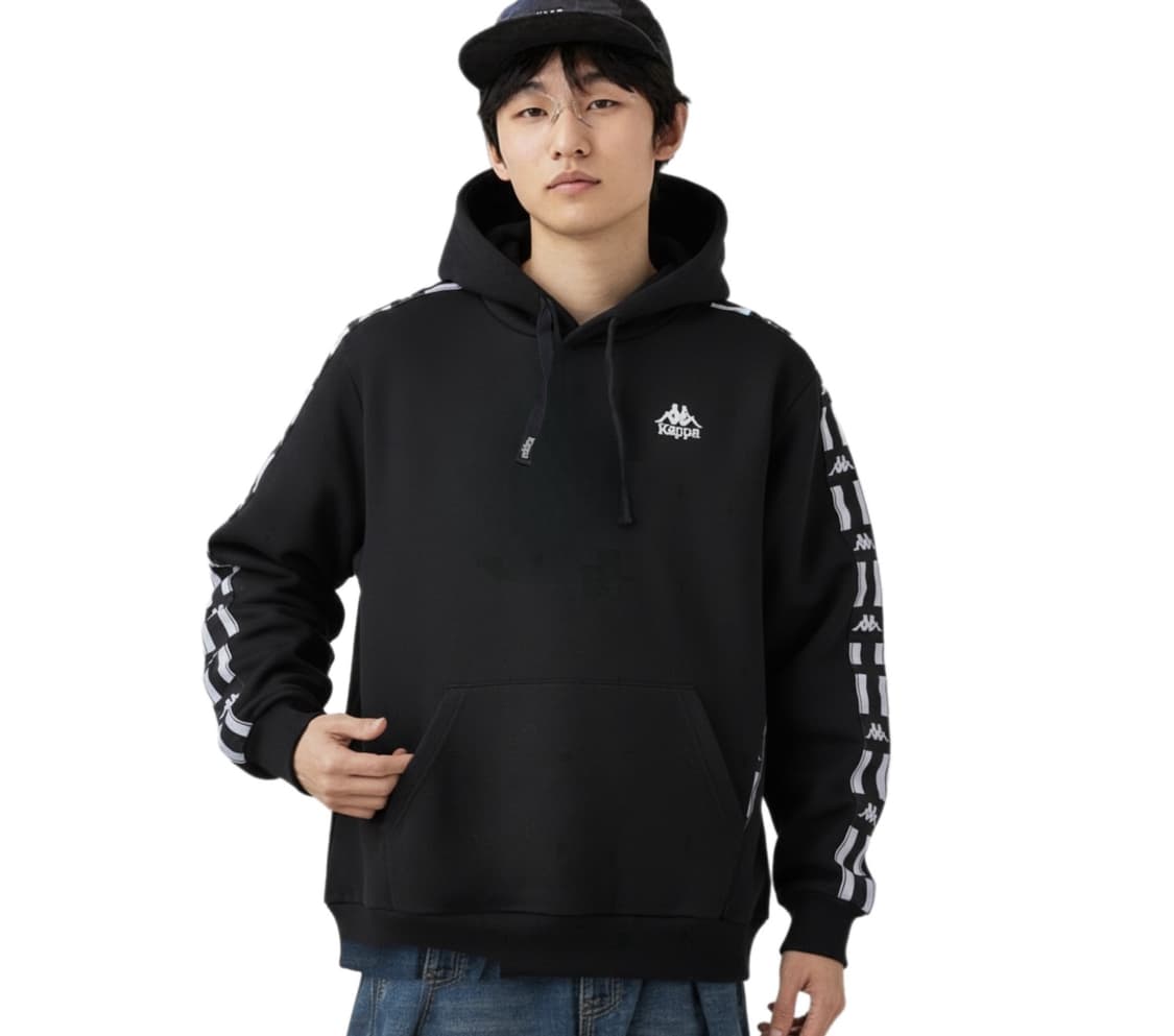 Kappa 테잎로고 후디 L 블랙 상품이미지1