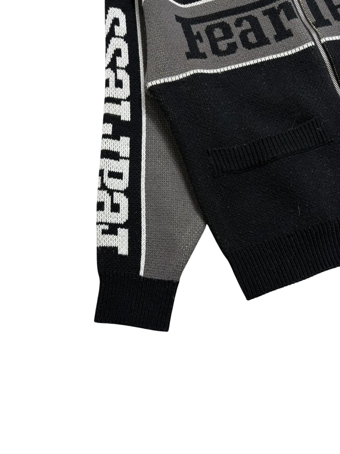 크리틱 피어리스 레이싱 집업 니트 블랙 상품이미지5