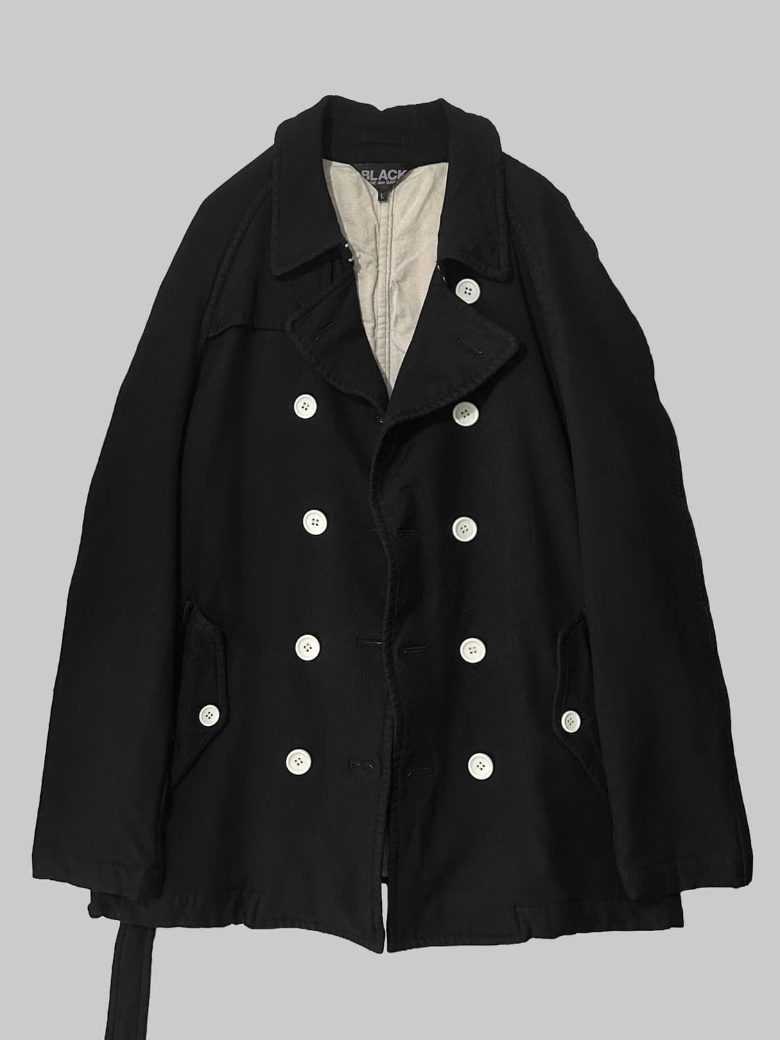 꼼데가르송 블랙 축융 폴리 코트 상품이미지1