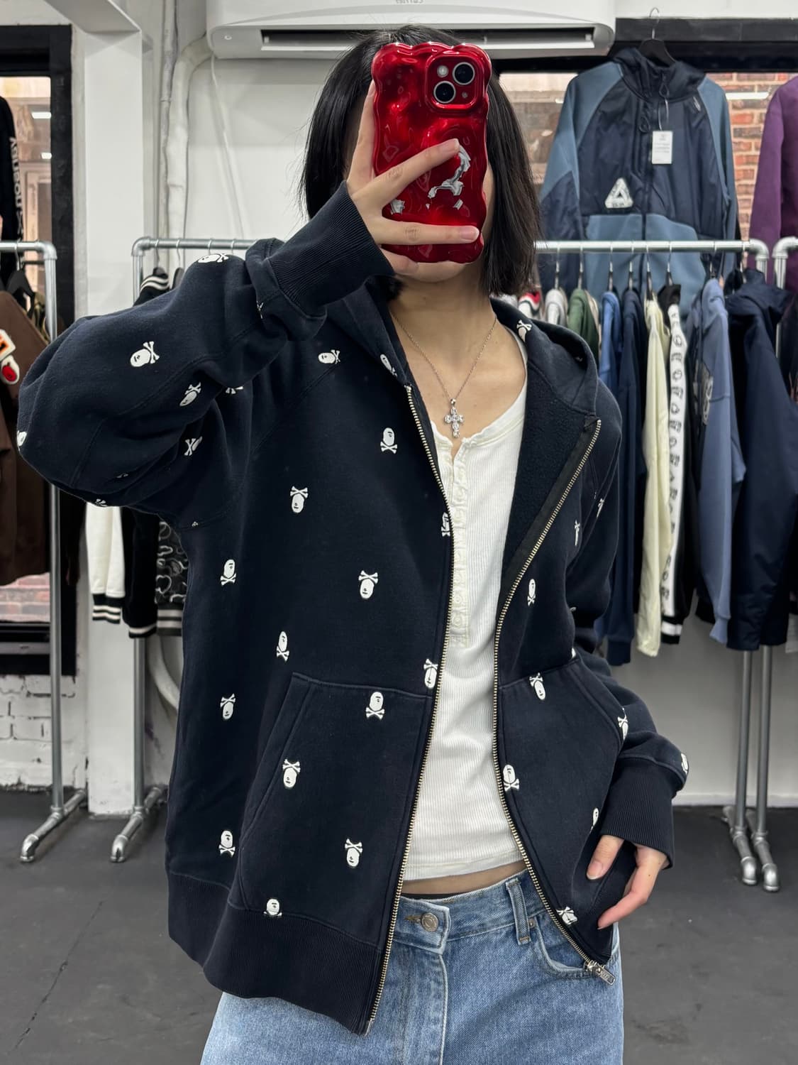 베이프 파이렛 스컬 후드집업 상품이미지4