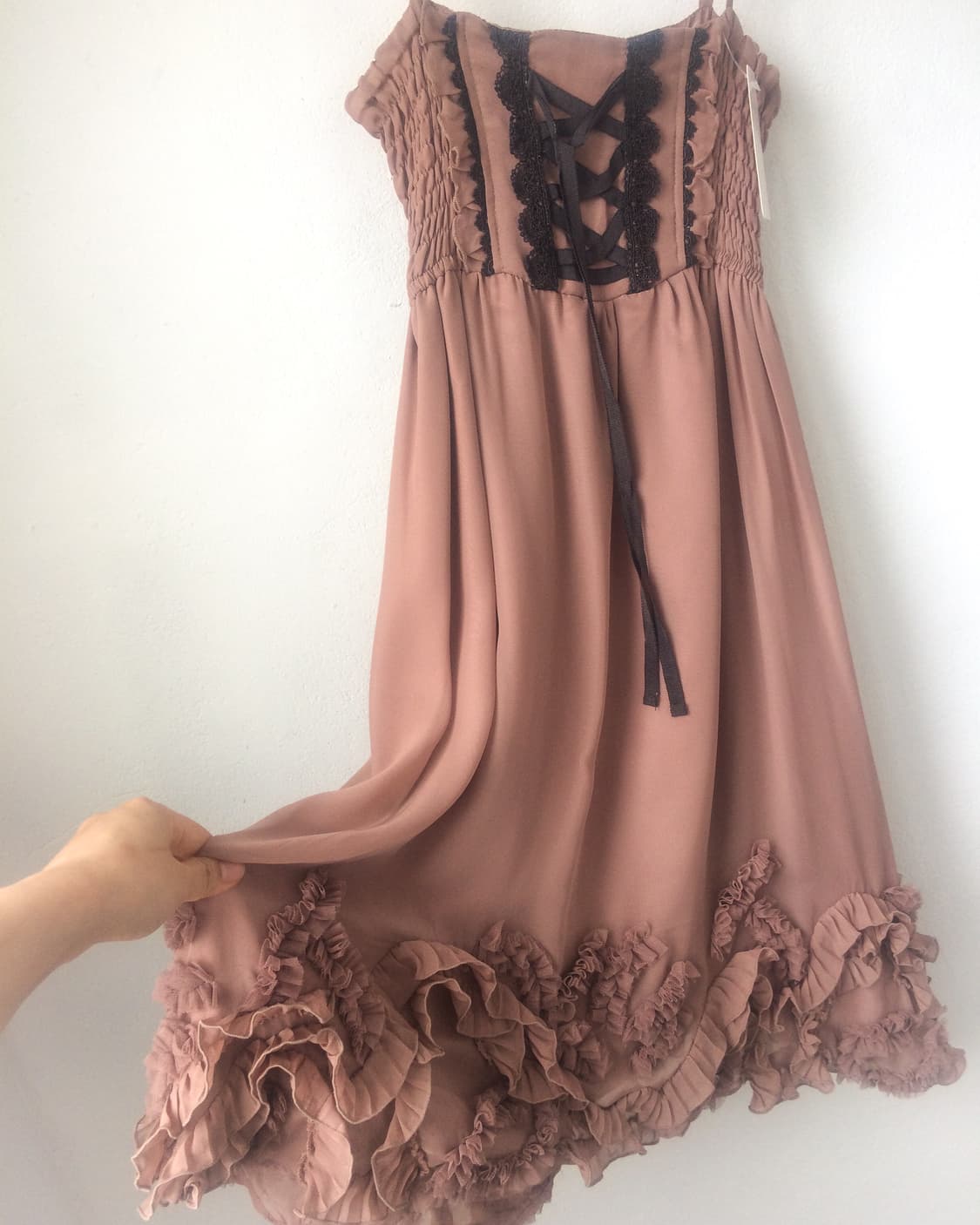 Lace up point frill sleeveless onepiece 상품이미지5