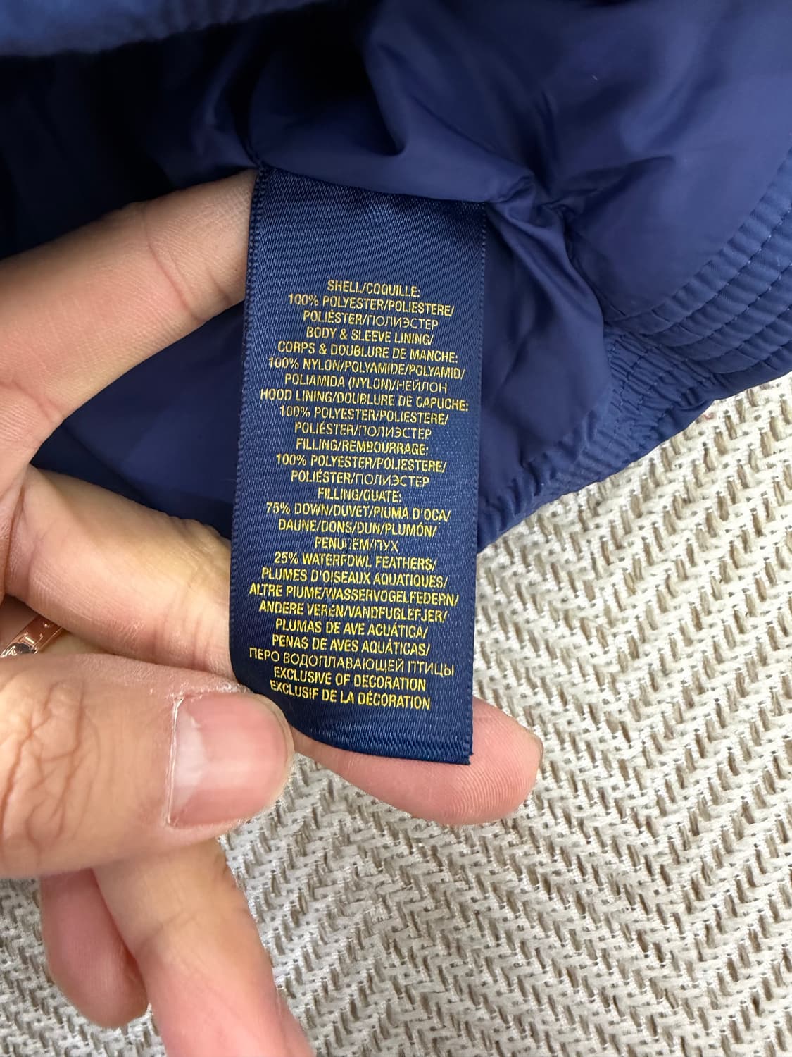 정품) 폴로랄프로렌 키즈 네이비 패딩 6y 상품이미지6