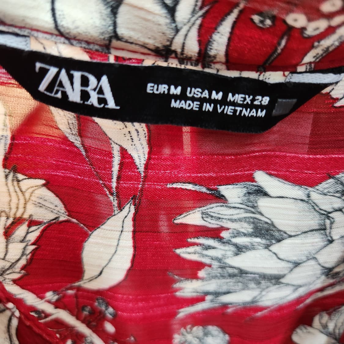 자라 ZARA 플라워 셔츠형 블라우스 L 상품이미지4