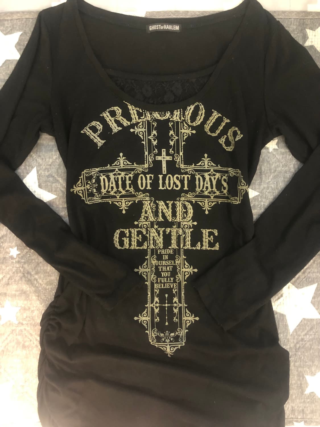 고스트오브할렘 레터링 십자가 롱슬리브 상품이미지1