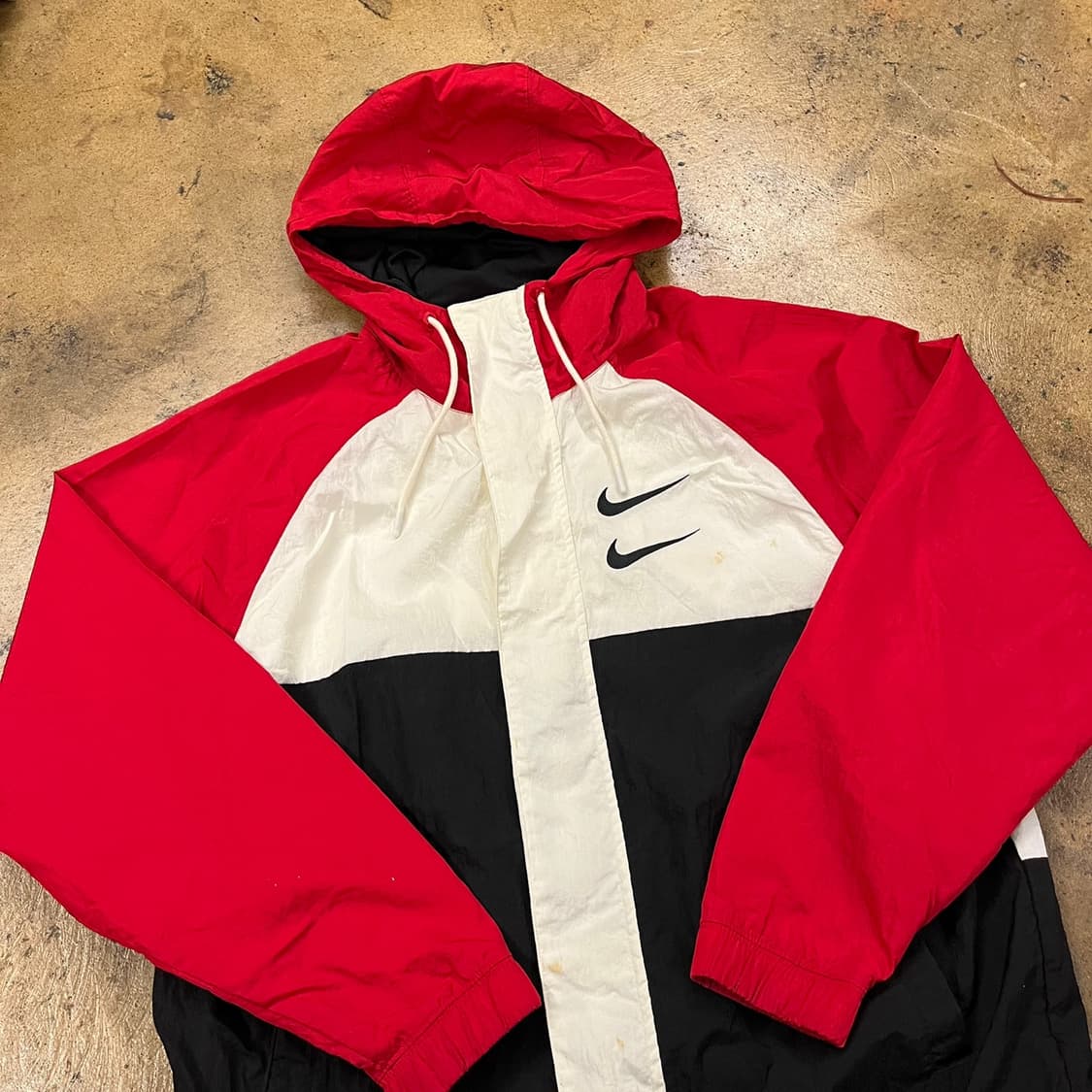 [정품/L] 나이키 바람막이 자켓 레드 블랙 화이트 b17 상품이미지1