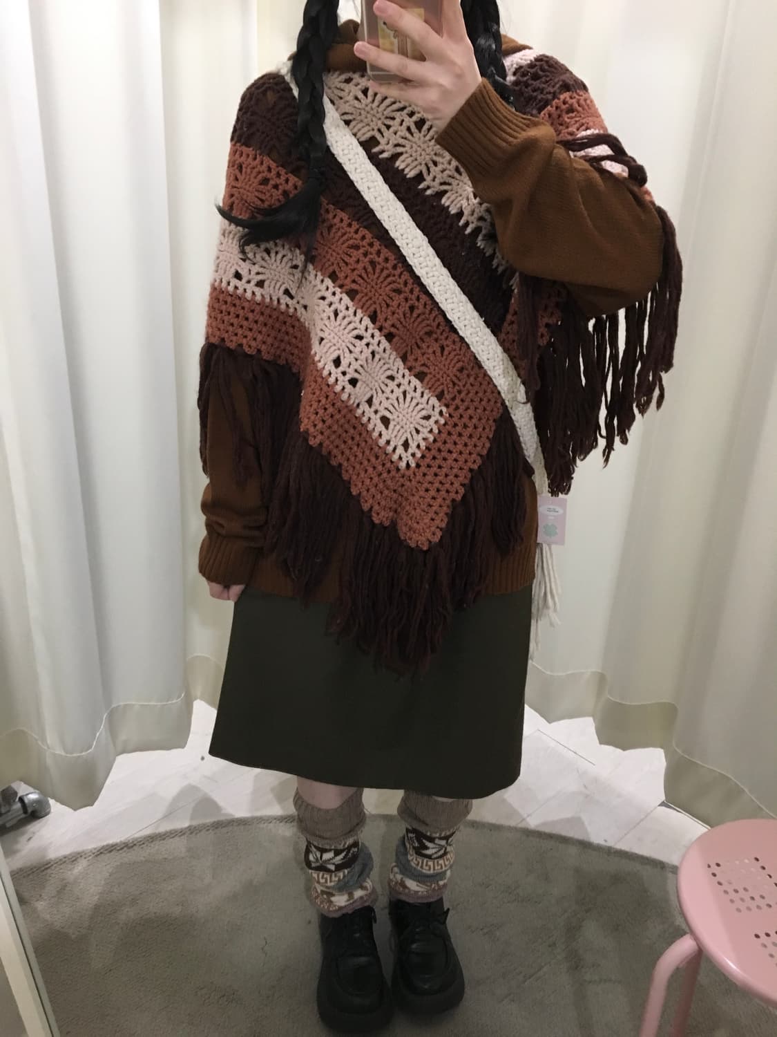 히피 모리 니트 후드 + 크로쉐 케이프 상품이미지5