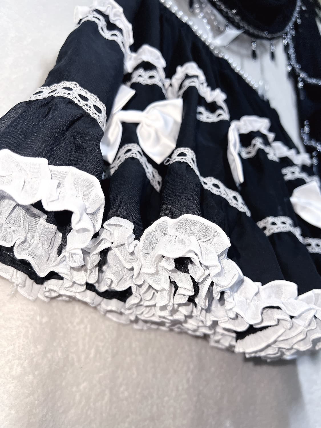 디어리 로맨틱고딕 엔젤릭 고스로리 로걀 갸루 리본 프릴 큐롯스커트 핀터 상품이미지10