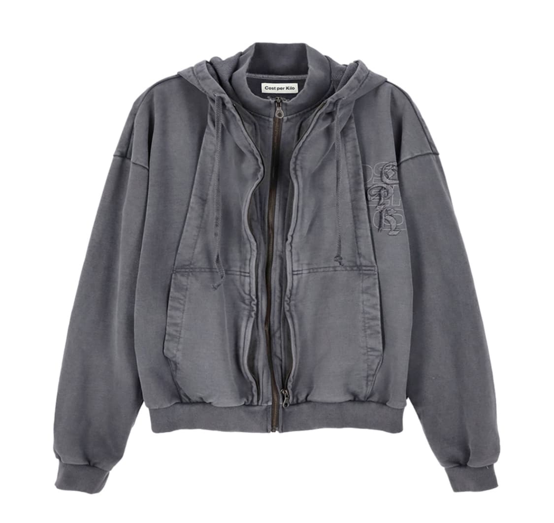 코스트퍼킬로 더블집 후디 그레이 상품이미지1