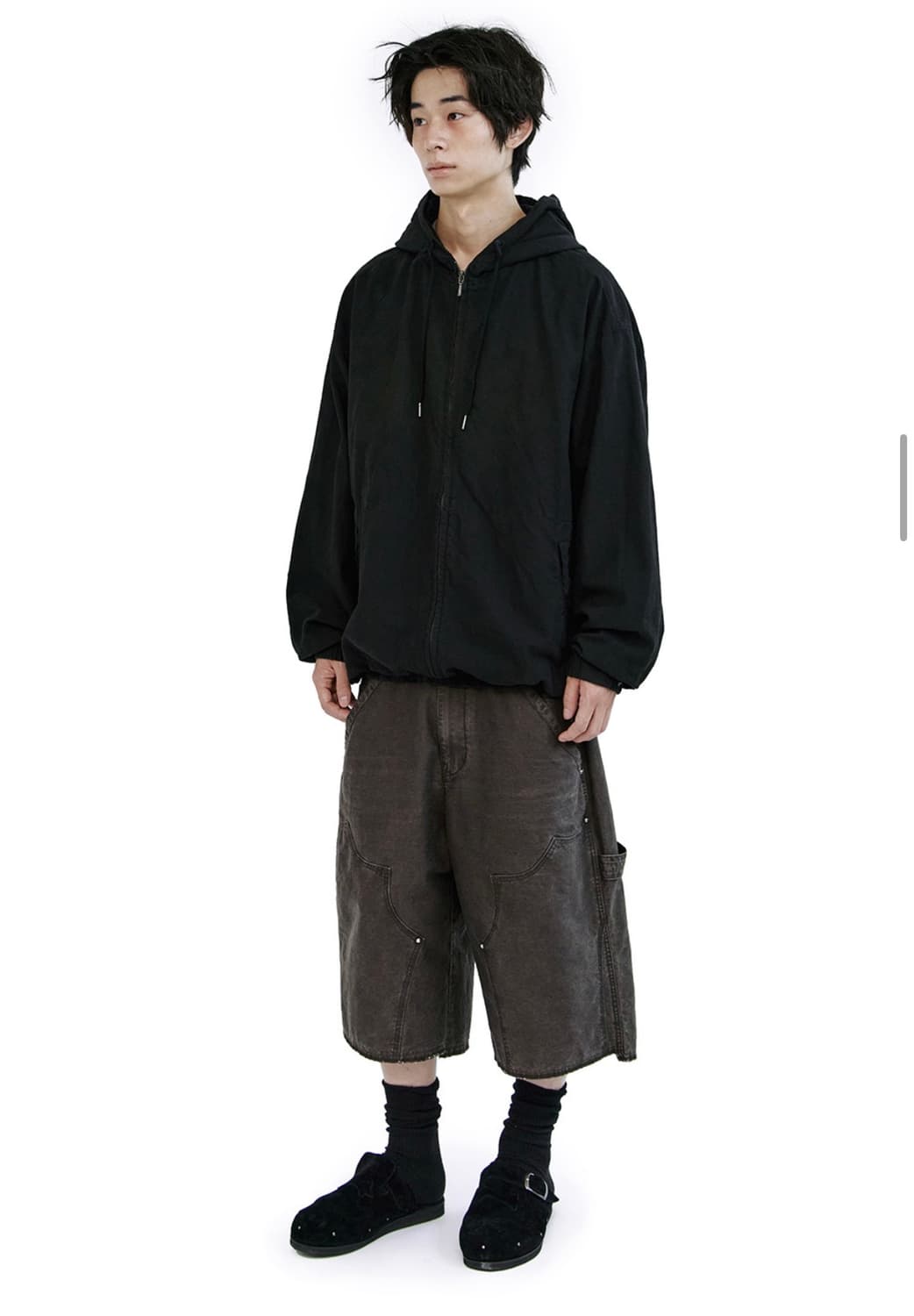 폴리테루 zip hoodie parka used black 3size 상품이미지7