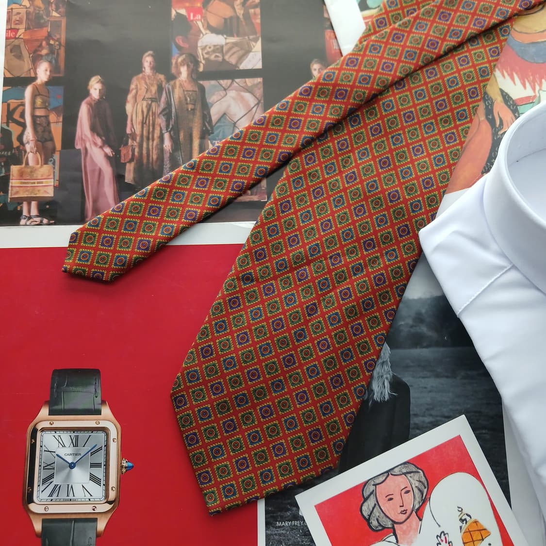 폴 스튜어트 실크 오렌지 기하 넥타이 9.7cm A+등급 A18668
 상품이미지3