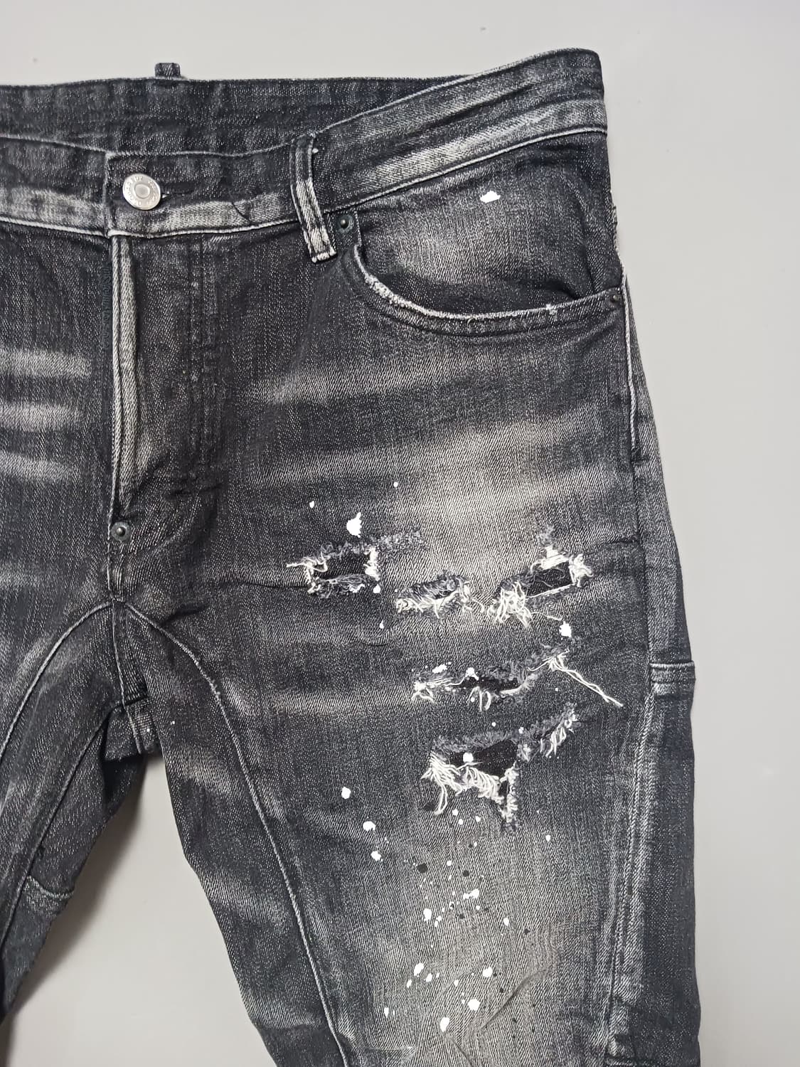 [50] 디스퀘어드2 로고프린팅 타이디바이커 블랙진 청바지 34 35 상품이미지4