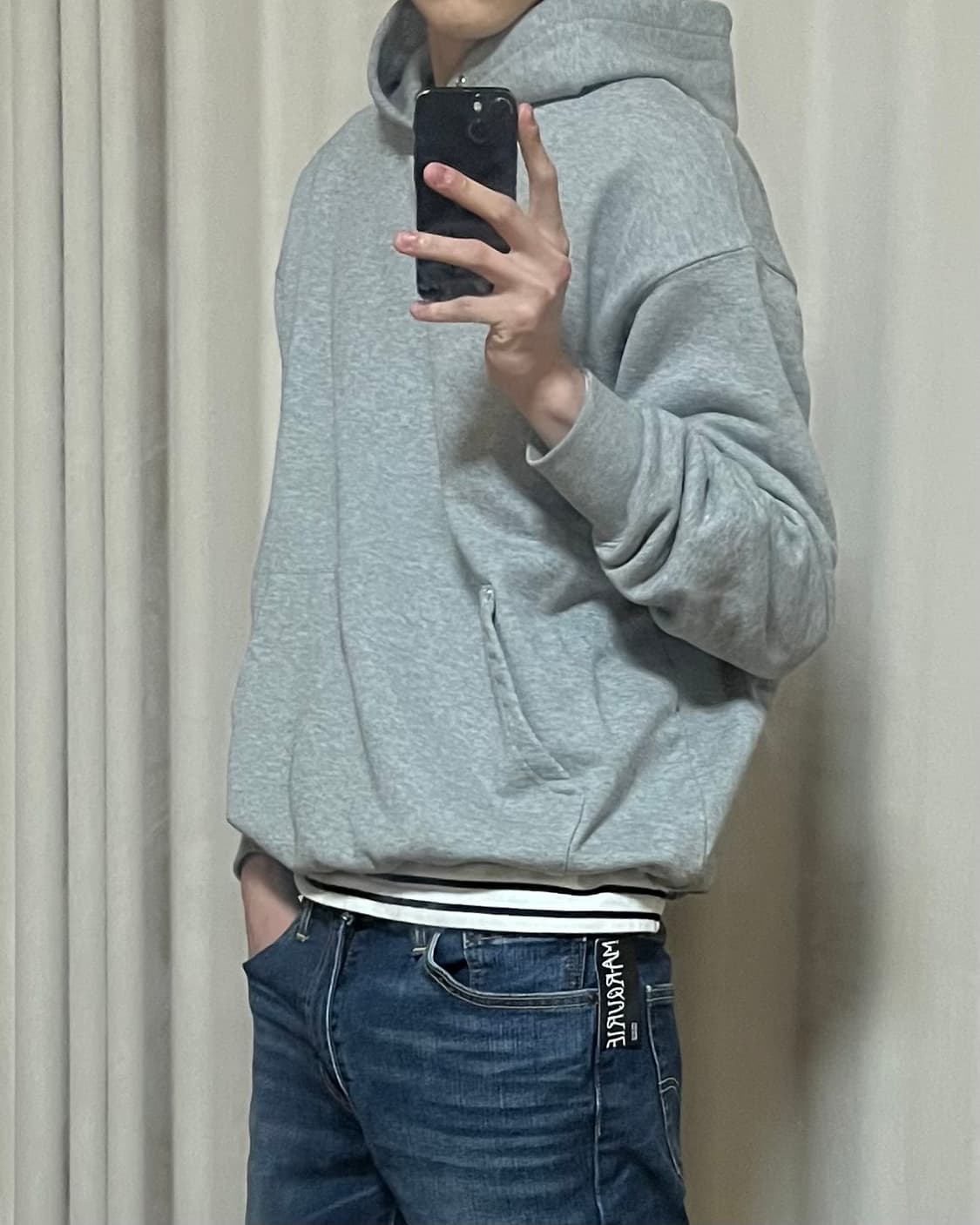 인템포무드 해비 코튼 썸홀 후디 L 상품이미지4