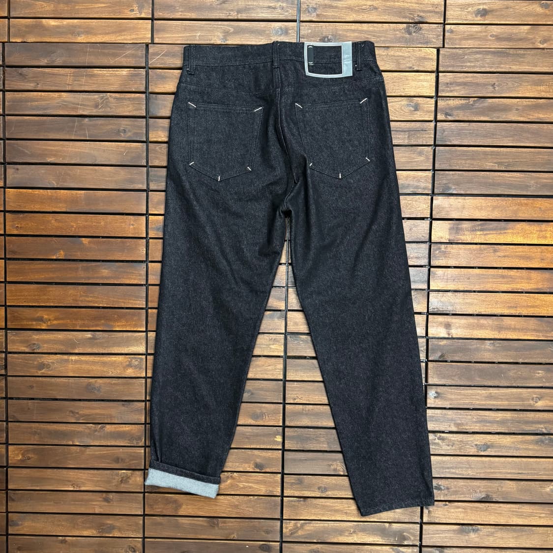 connote 핑크 스티치 테이퍼드 블랙진 (31)   상품이미지3