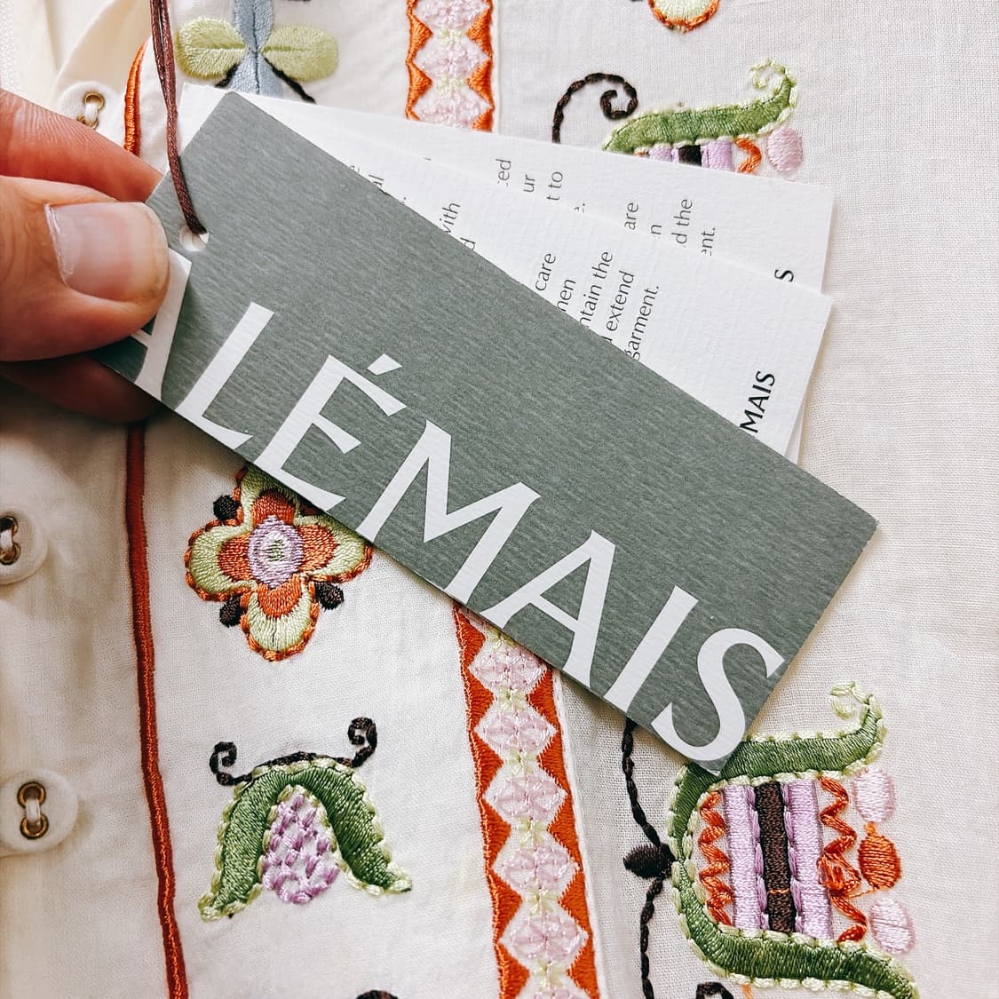 (정품/새상품) ALEMAIS 알레메 여성 자수 디테일 미디 드레스 상품이미지4