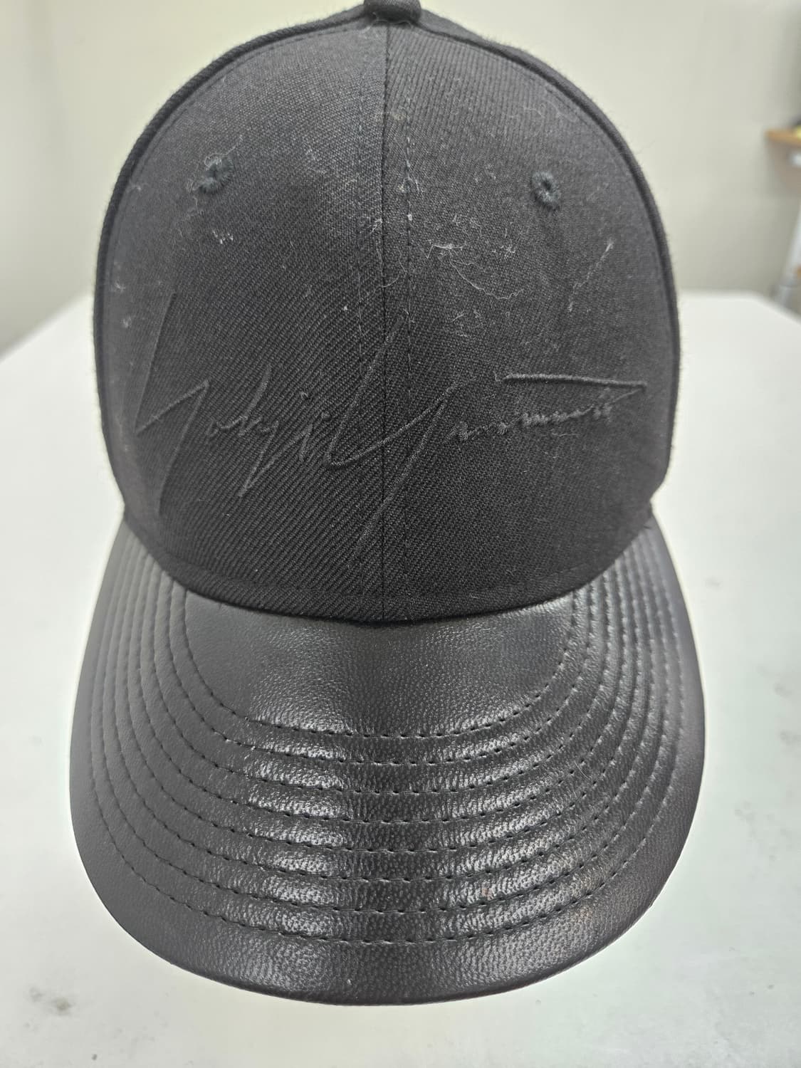 요지 야마모토 뉴에라 가죽 블랙 볼캡 모자 스냅백 상품이미지1