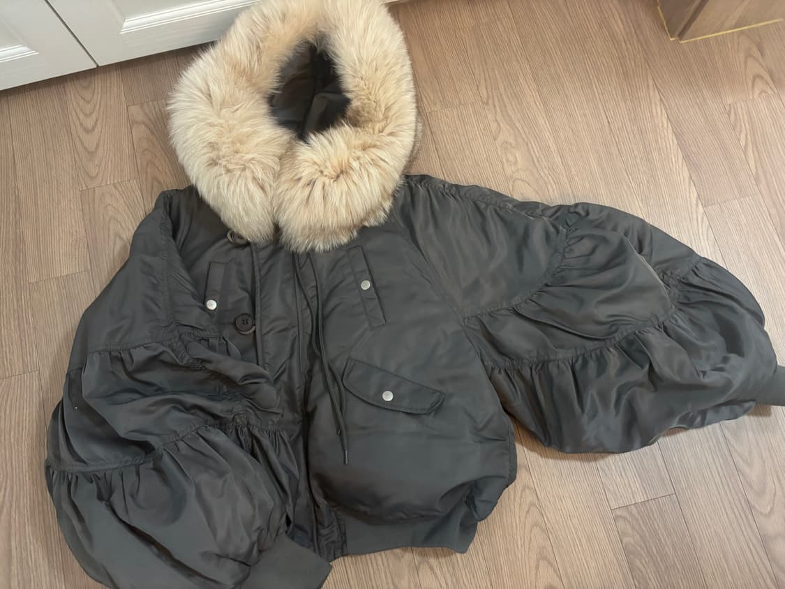 새상품급 디자이너브랜드 폭스퍼 다운야상형패딩 프리 갸루 상품이미지4