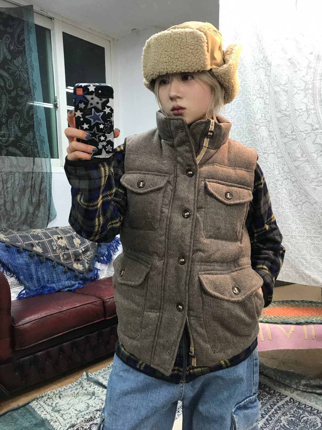 아스떼르 모직 멀티포켓 패딩조끼  상품이미지1