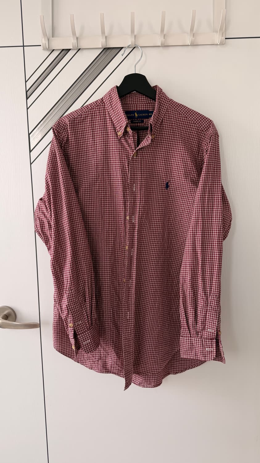 랄프로렌 체크 셔츠 긴팔 버건디 상품이미지2