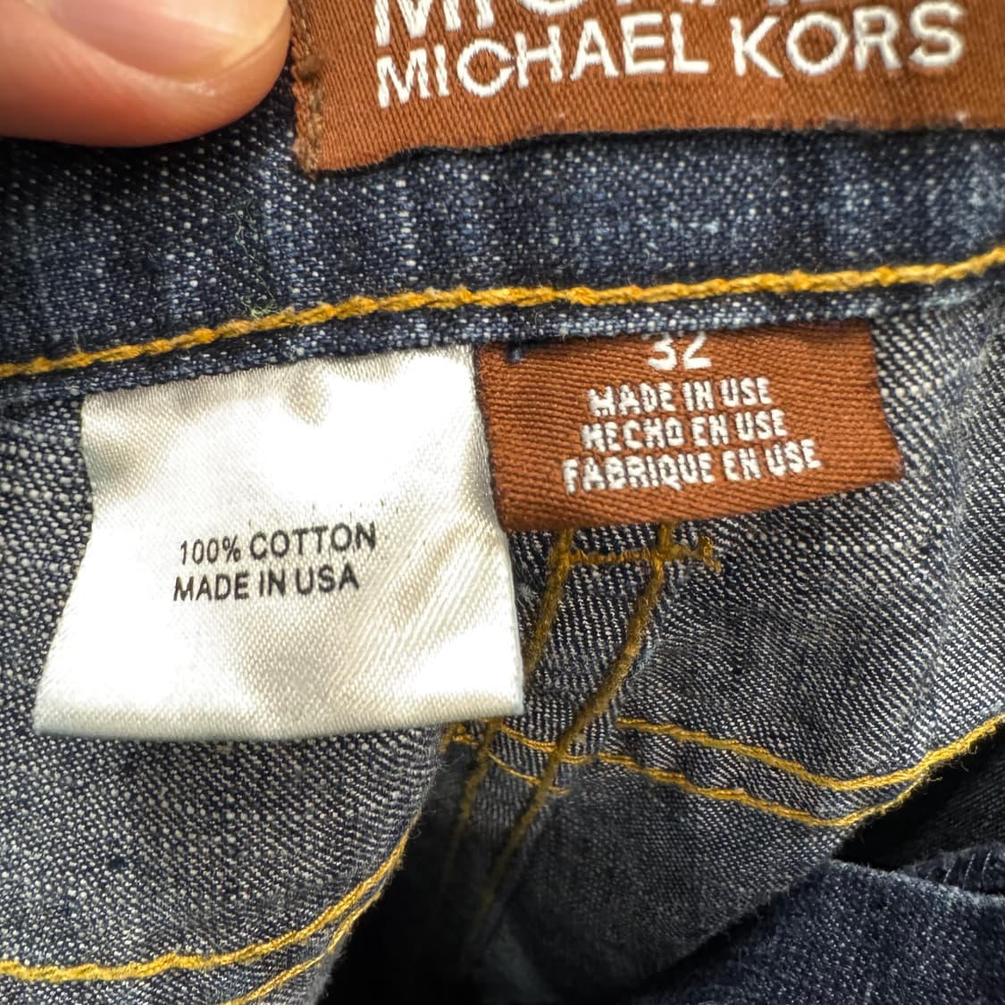 90s 마이클 코어스 데님 팬츠 후면 패치 포인트 다크 인디고 상품이미지7