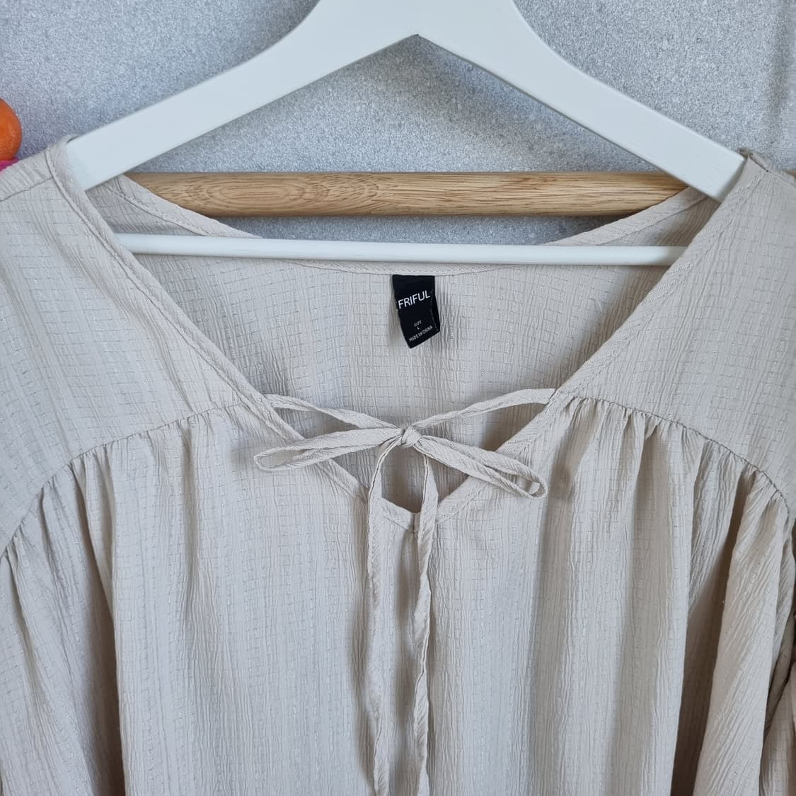 JPN Cream Ribbon Puff Blouse 상품이미지2