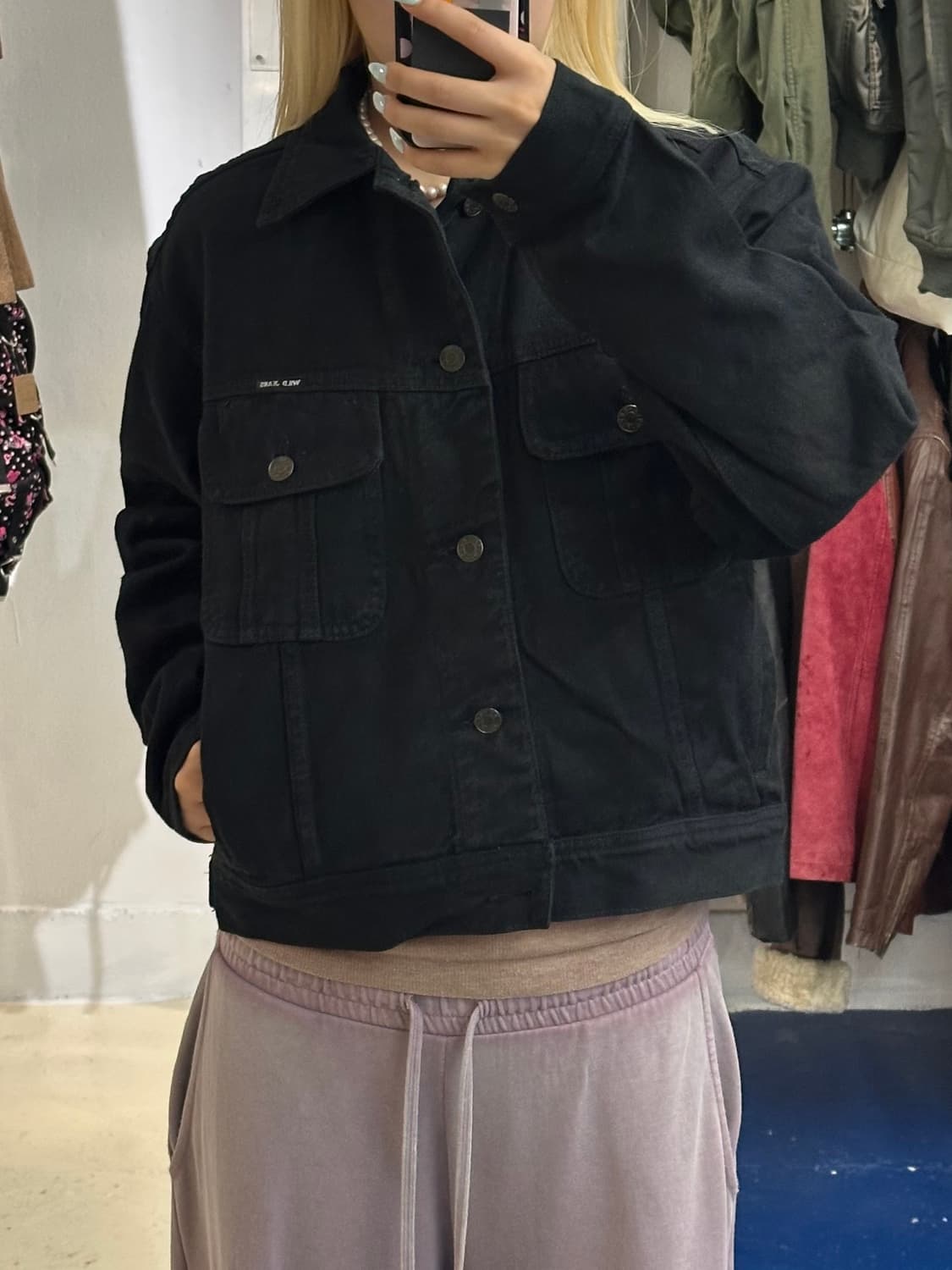 USA wild jeans 블랙 데님 자켓 상품이미지1