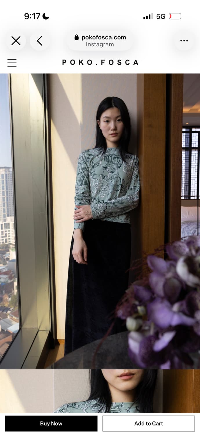 포코포스카 플로럴 롱슬리브 제이드 새상품 상품이미지2