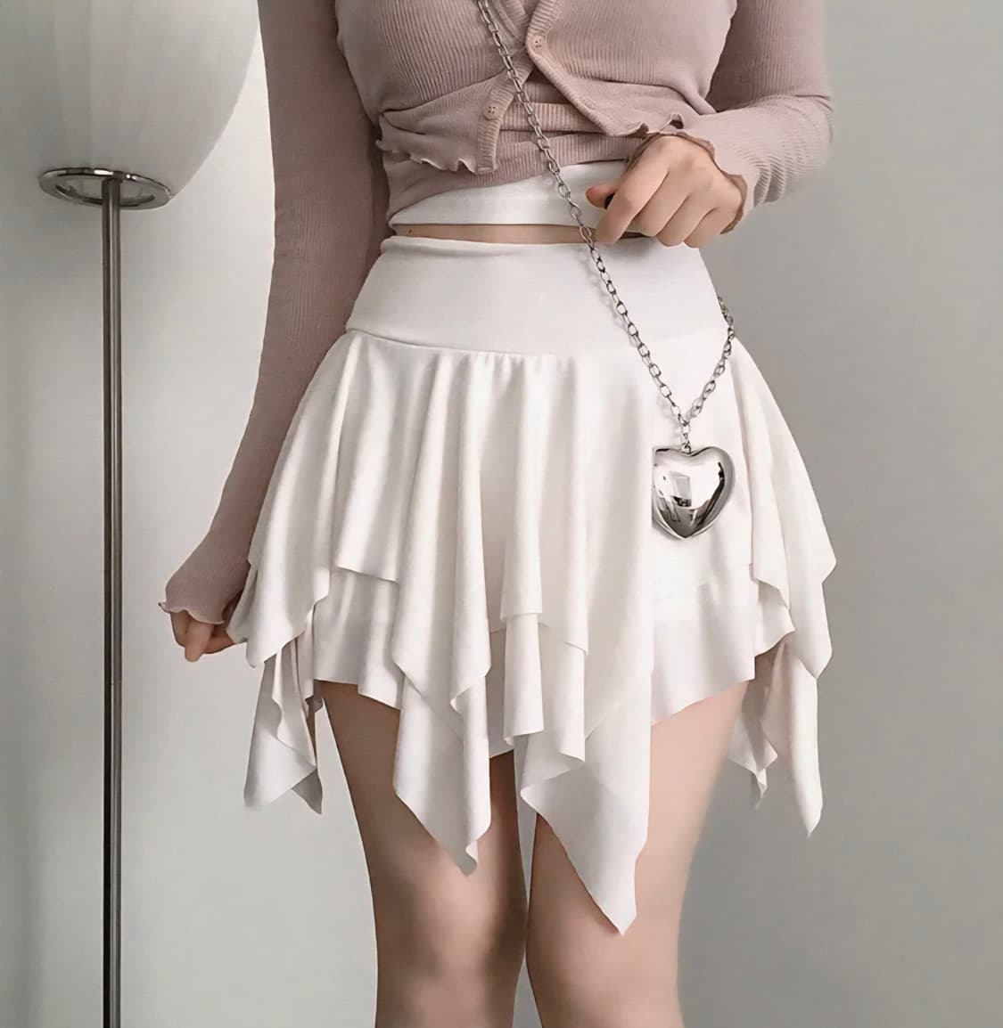 팅커벨 언발 캉캉 플레어 미니 스커트 상품이미지3