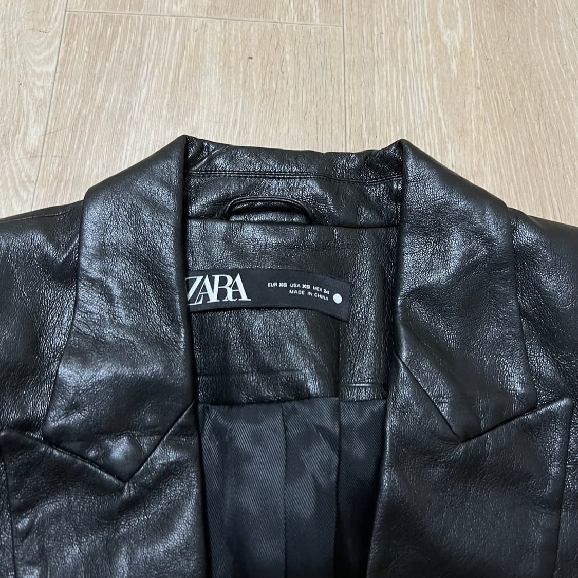 자라 여성 레더 가죽 블레이저 자켓 XS/85 상품이미지4