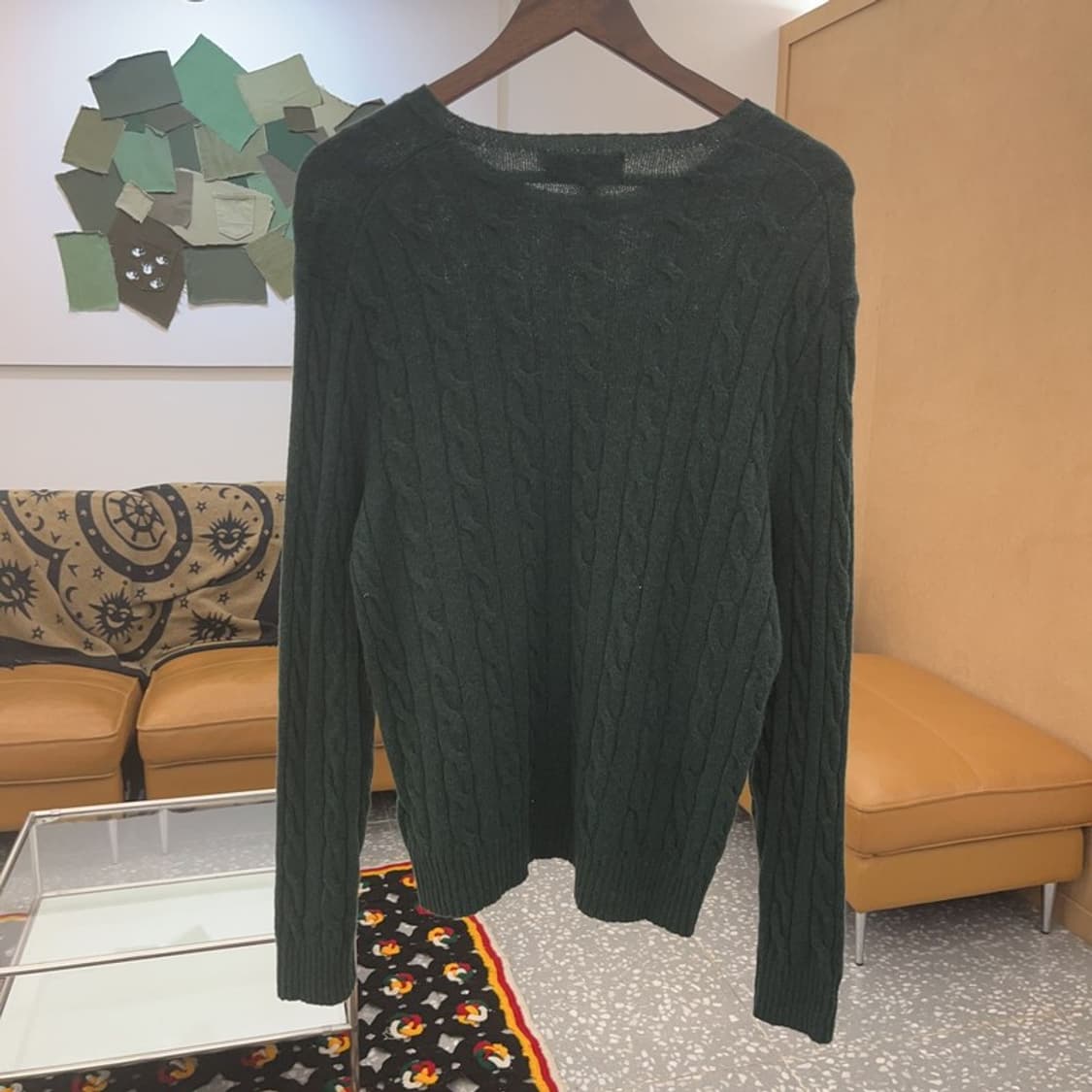 폴로 랄프로렌 빈티지 홀리데이 딥그린 꽈배기 니트 M C07817 상품이미지4