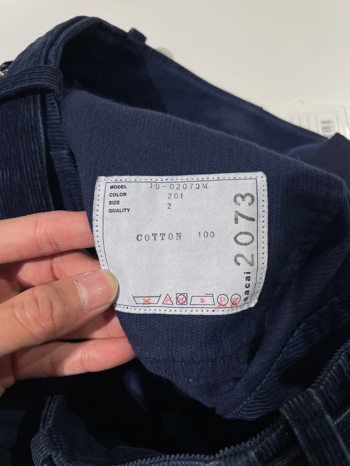 사카이 19A/W 네이비 아프론 코듀로이 팬츠 상품이미지8