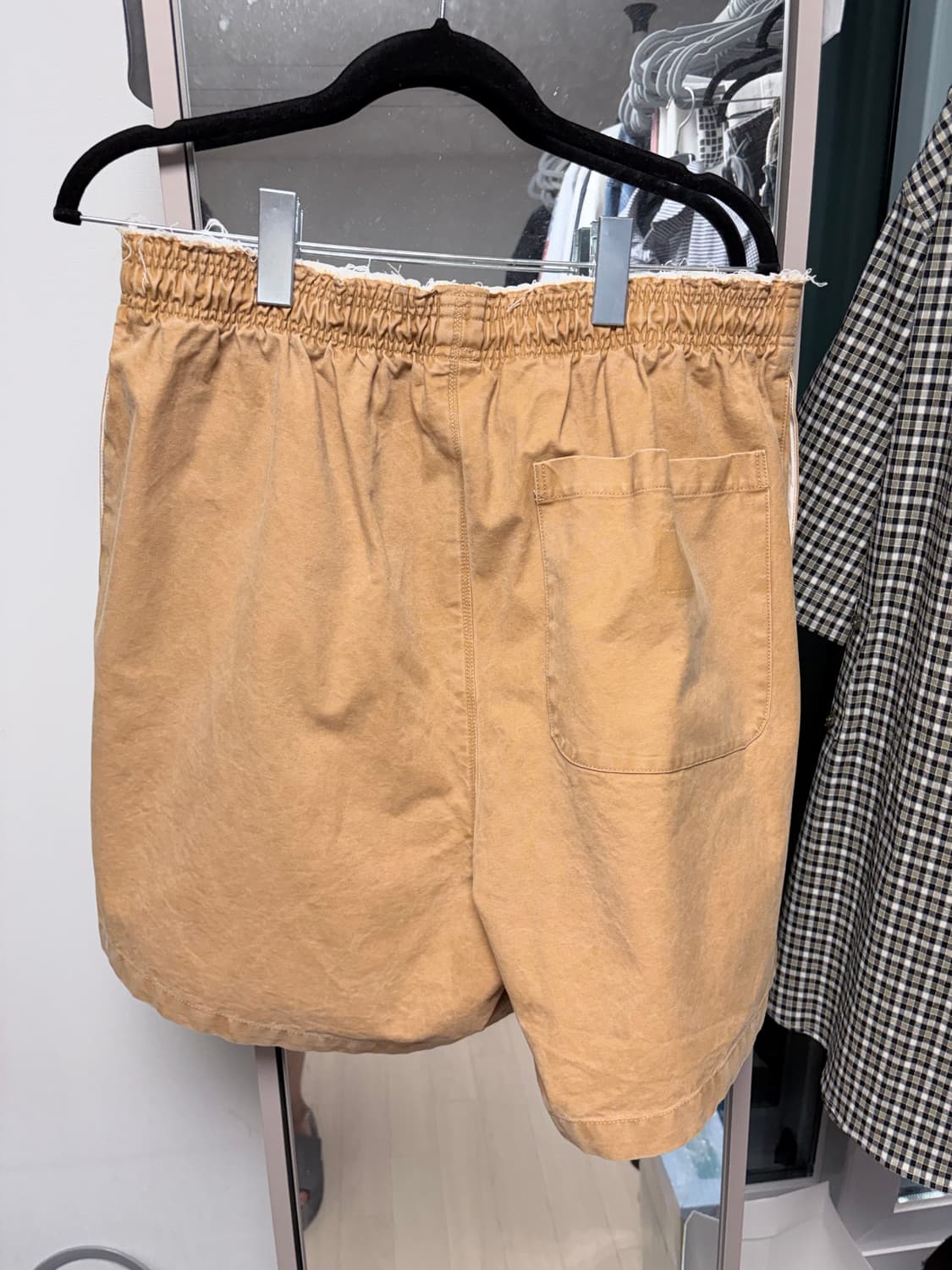 카미엘포트젠스 니 쇼츠 베이지 빈티지 워싱 라지사이즈 상품이미지2
