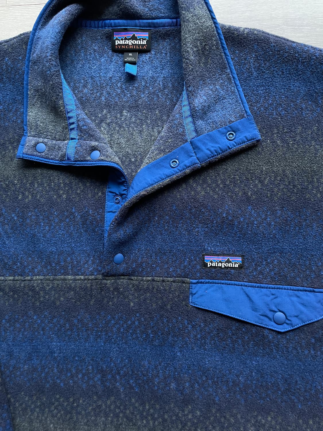 파타고니아 신칠라 블루 스트라이프 플리스 patagonia 상품이미지4