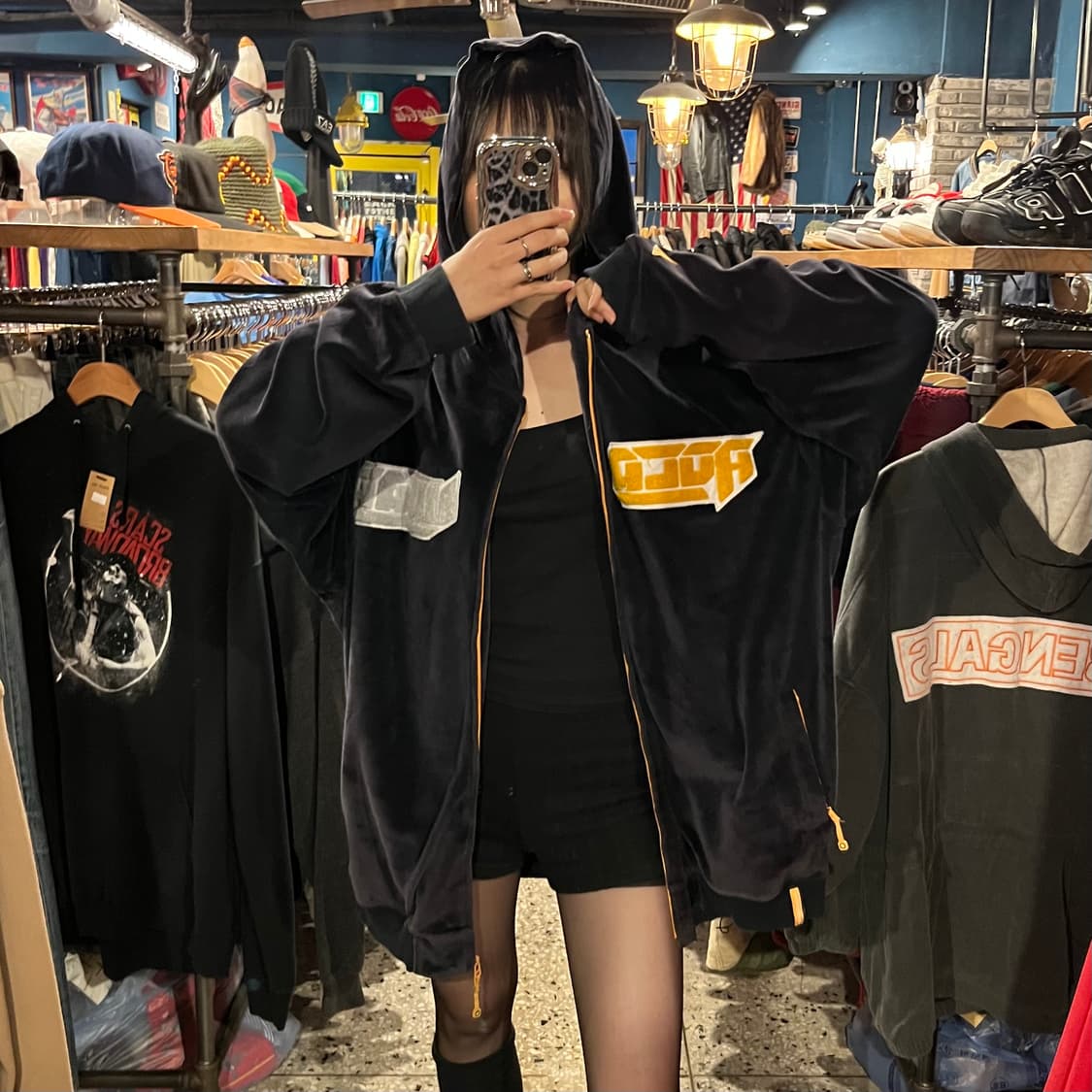 Roca wear 로카웨어 벨벳 후드 집업  상품이미지1