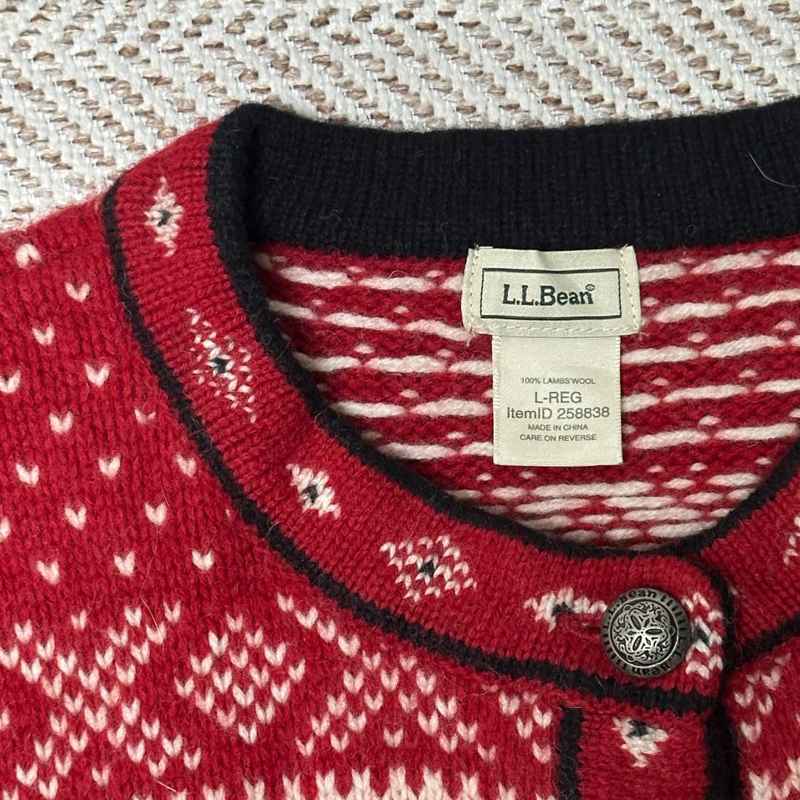 L. L. BEAN wool cardigan nordic sweater 상품이미지3