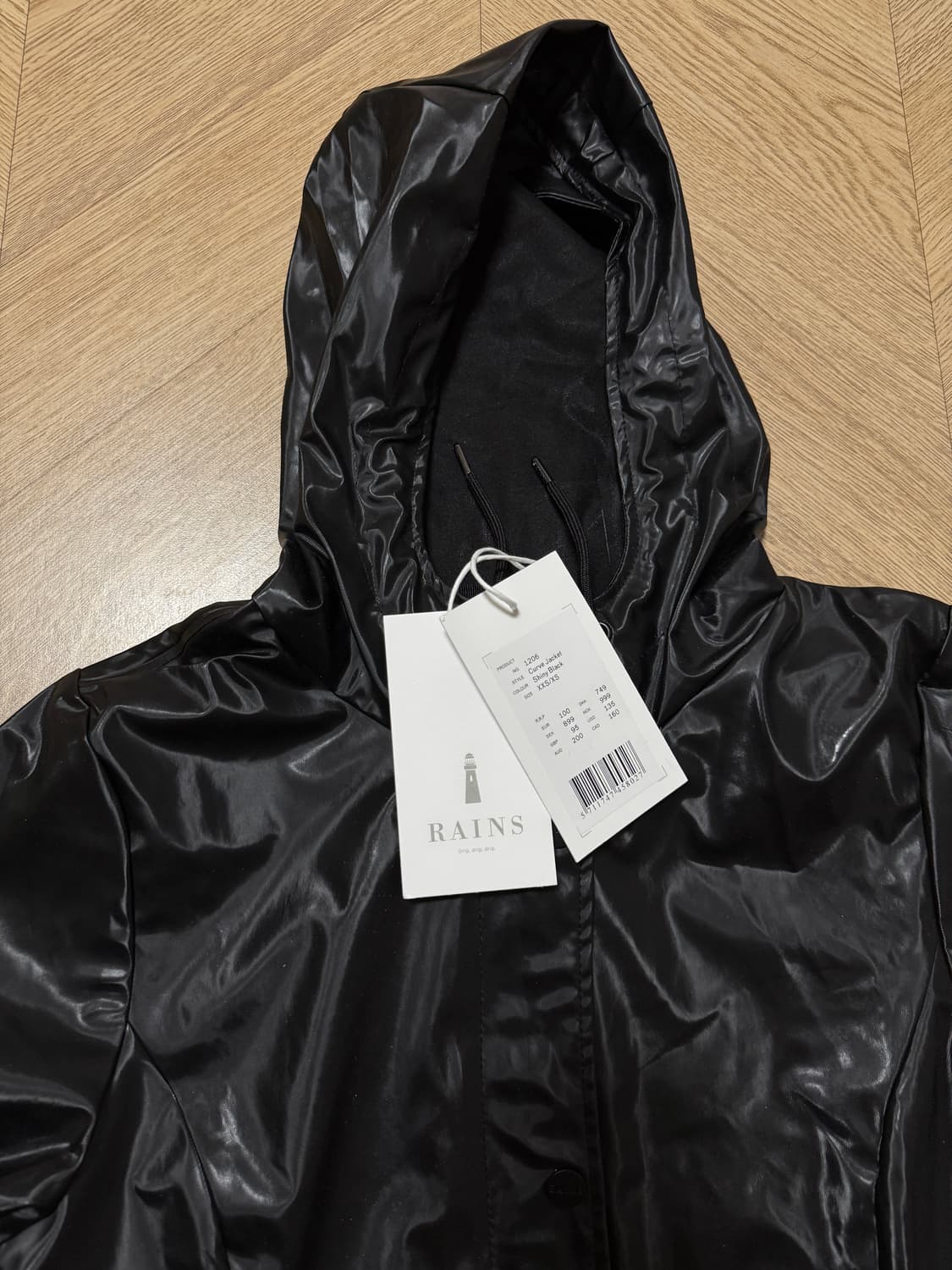 RAINS 롱 자켓 블랙 새상품 상품이미지2